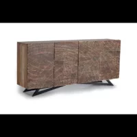 Yakarta – Buffet en bois d&rsquo;acacia et pieds en métal couleur naturelle