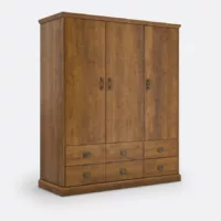 Armoire 3 portes, 4 tiroirs, 2/3 penderie, Lindley