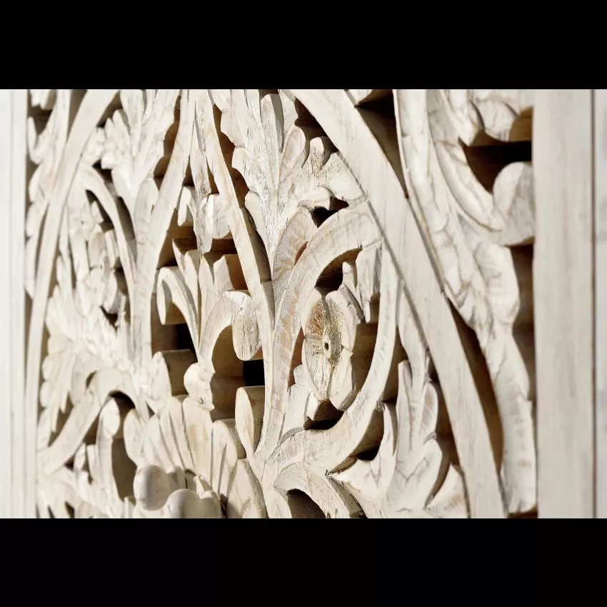 Mykonos - Vitrine en manguier et pieds en métal blanc vieilli – Image 8