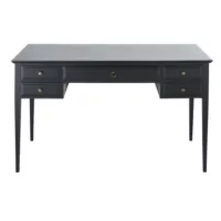 Bureau 5 tiroirs noir mat