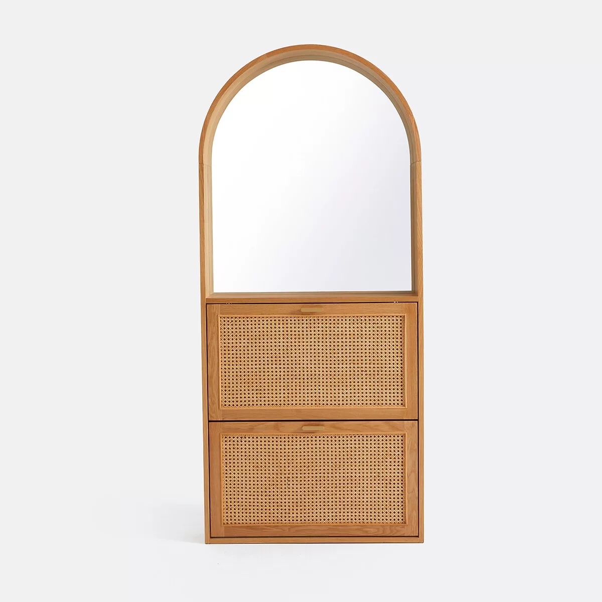 Armoire à chaussures, jusqu'à 8 paires, avec 2 abattants et miroir, MATHEO