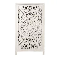 Kerala – Armoire 2 portes en manguier massif sculpté L110