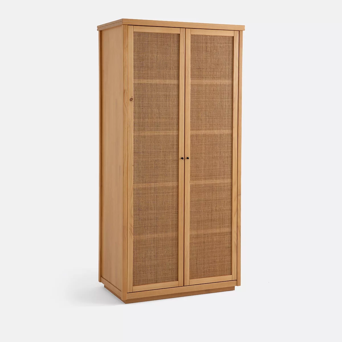 Armoire 2 portes pin massif et cannage, Gabin