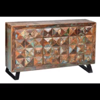 Diamante reciclado – Buffet en bois recyclé multicolore