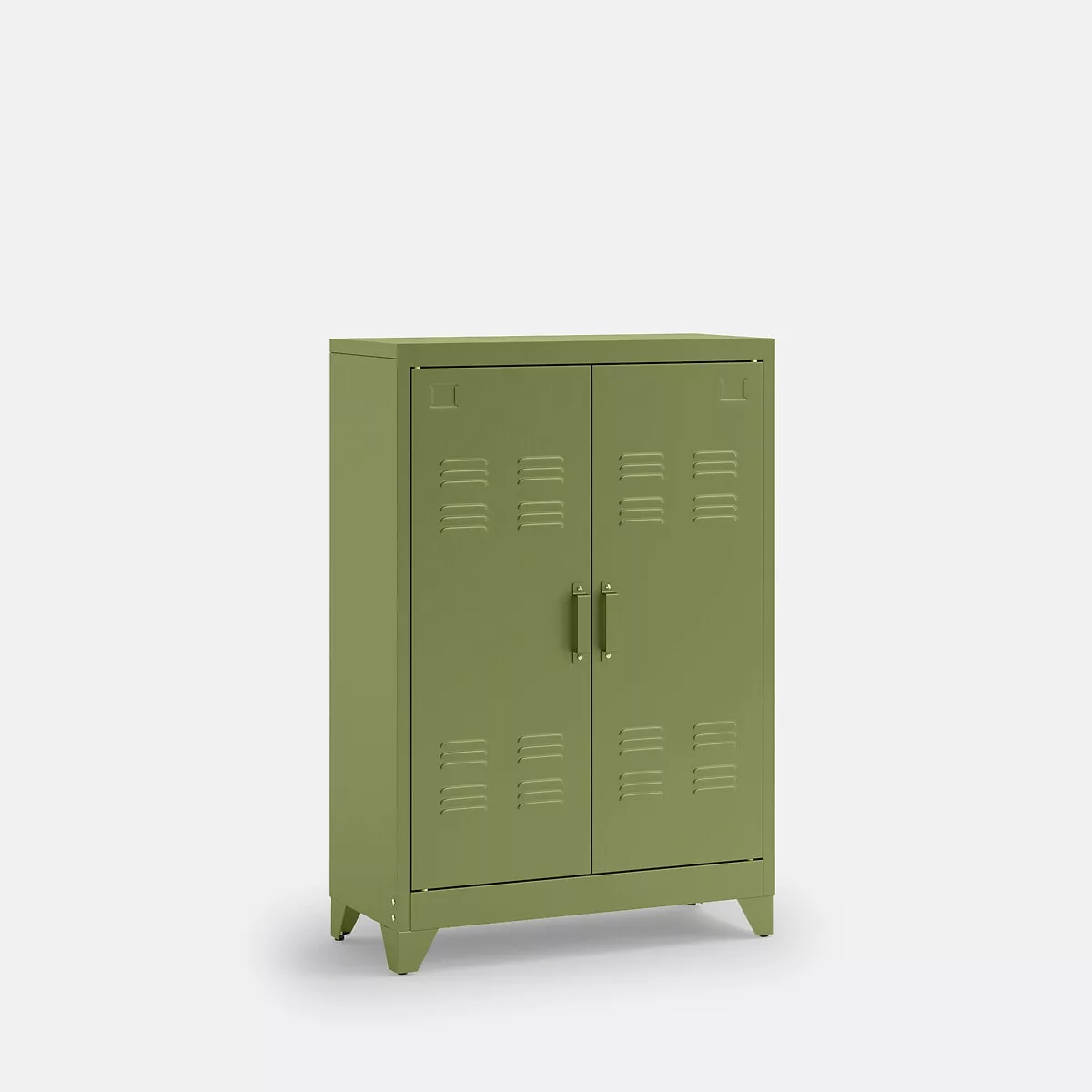 Armoire basse 2 portes en métal acier, Hiba – Image 3