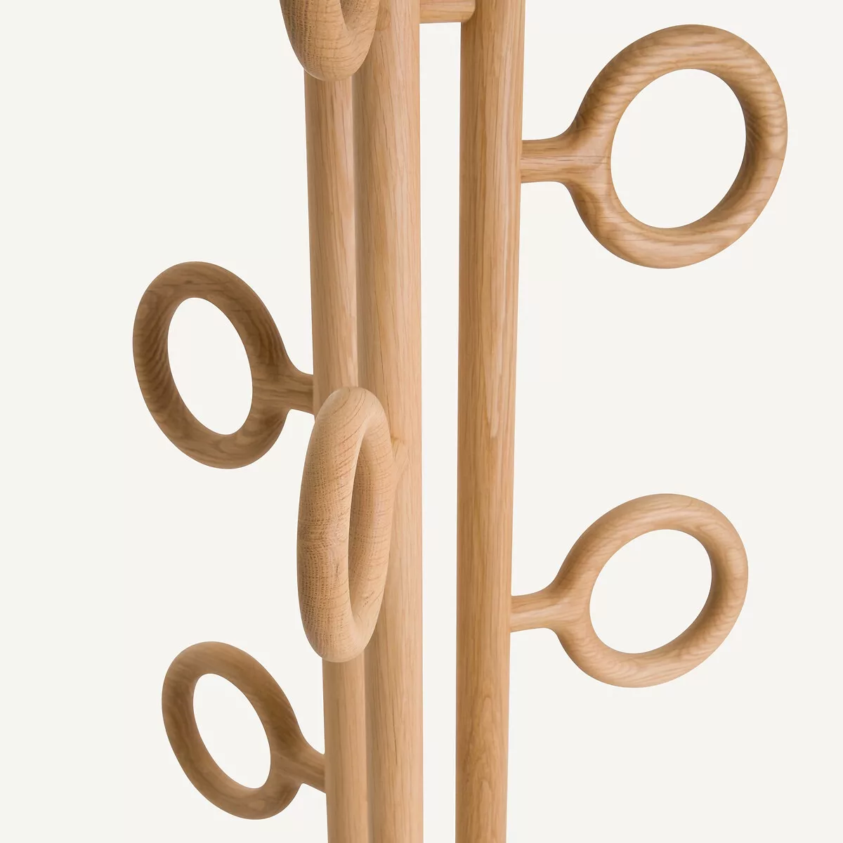 Porte-manteau anneaux chêne et travertin, Nayati – Image 7