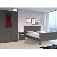 Lit simple 140×190 cm HARLINGTON coloris Gris