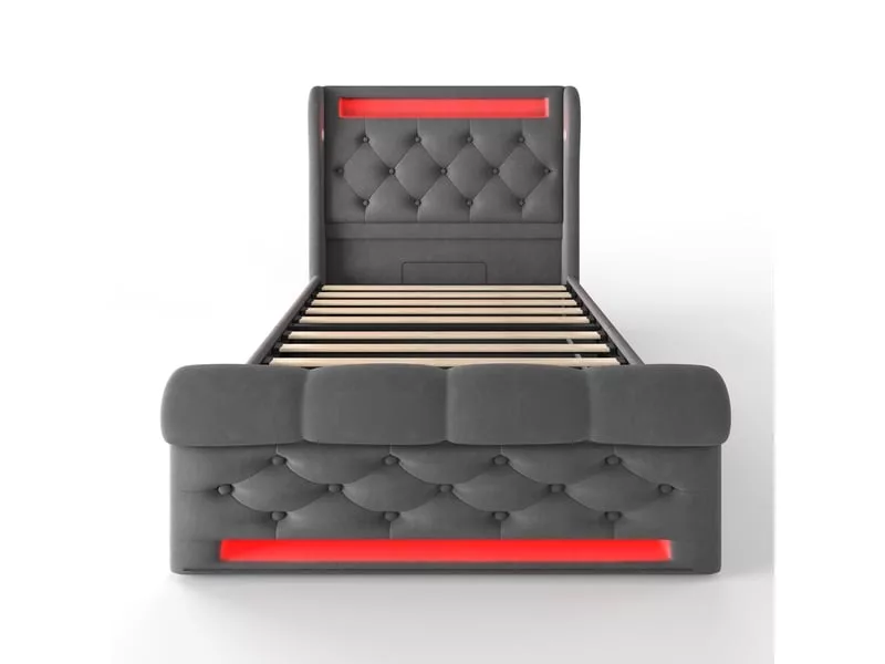 Lit coffre 140x200 cm KOMHTOM COFFER250618 coloris beige – Image 18