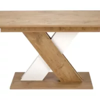 Table de salle à manger extensible blanc & chêne apodis 399