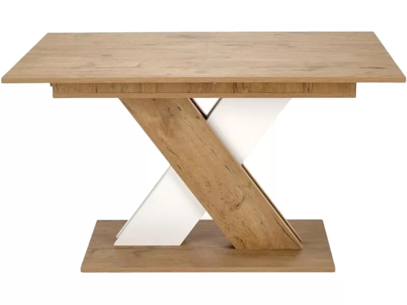 Table de salle à manger extensible blanc & chêne apodis 399