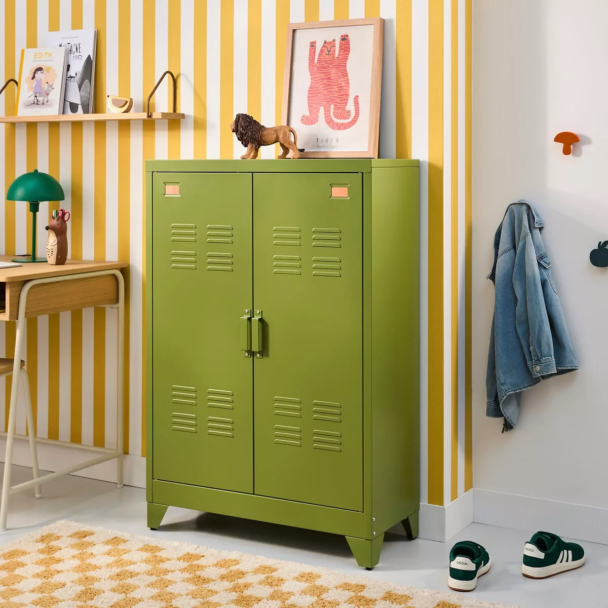 Armoire basse 2 portes en métal acier, Hiba – Image 4