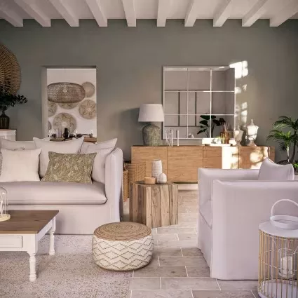 Magnus - Buffet enfilade vintage 4 portes en bois de chêne massif L220 – Image 11