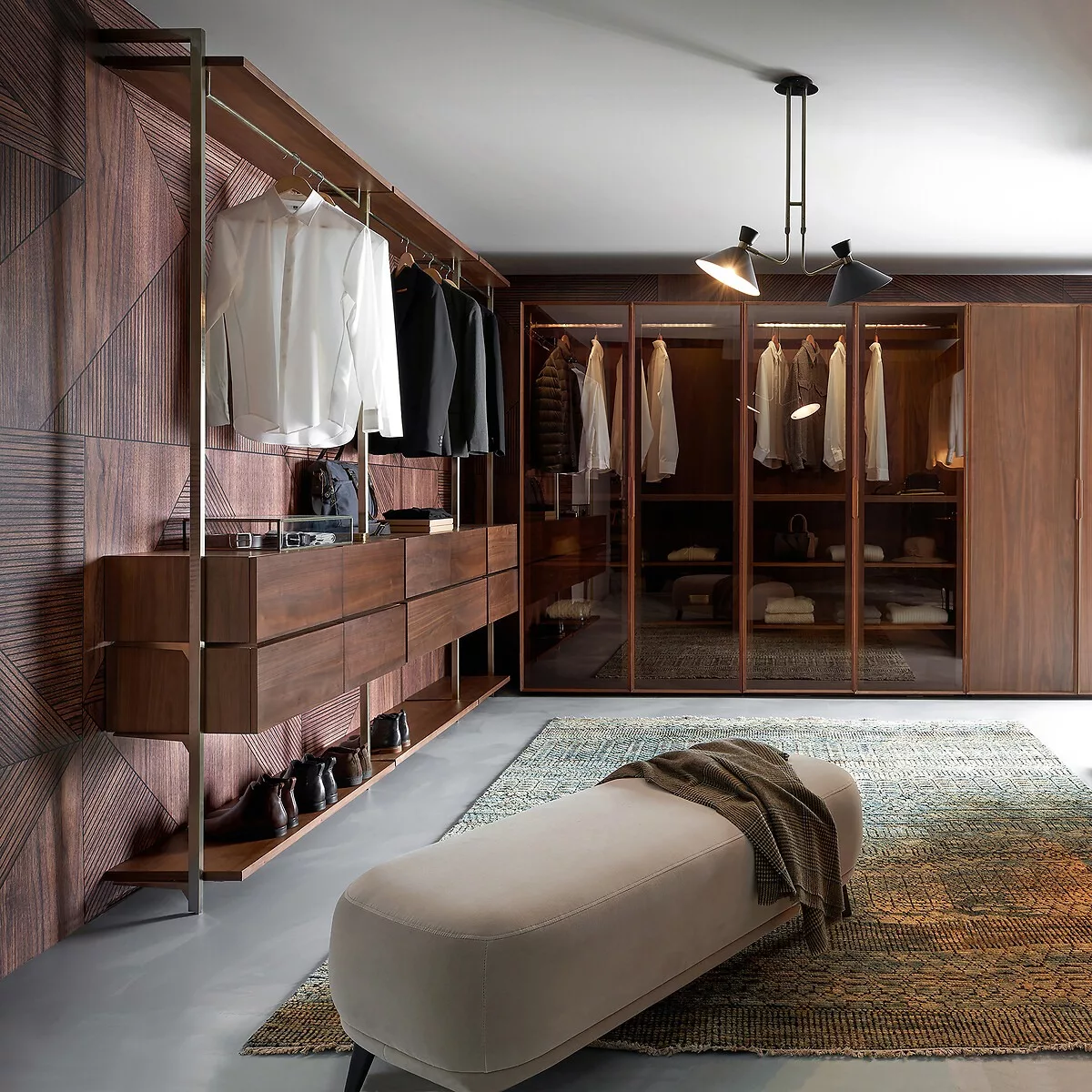 Lot de 2 étagères L110cm plaqué noyer, Johanez – Image 7