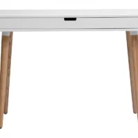 Bureau avec tiroir scandinave blanc et bois clair chêne L115 cm TOTEM