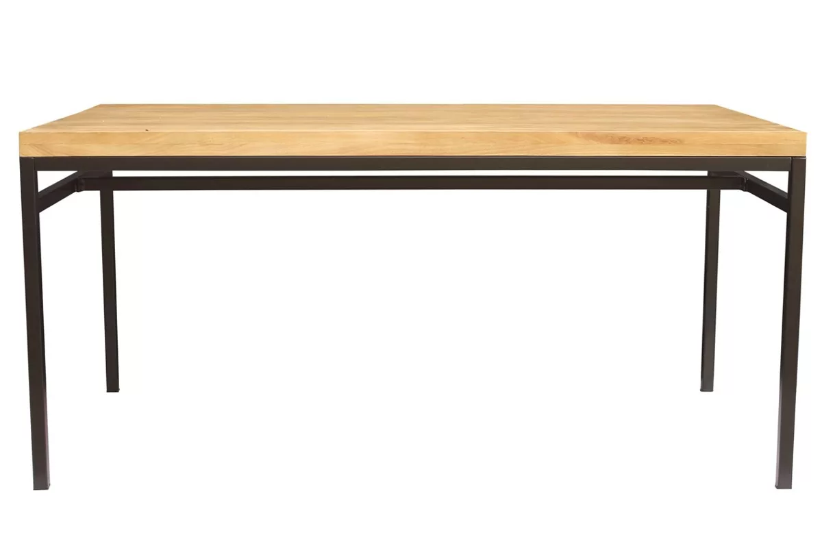 Table à manger industrielle bois manguier massif et métal L160 cm YPSTER
