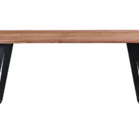 Table à manger rectangulaire en bois massif et métal noir L175 cm KORA