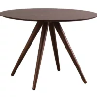 Table à manger ronde design noyer D106 cm WALFORD