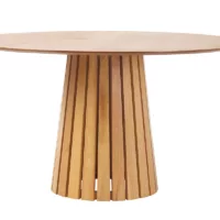 Table à manger ronde en bois clair chêne D137 cm DITA