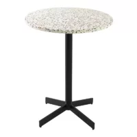 Table bistrot ronde en terrazzo et métal noir D60 cm MEERA