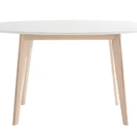 Table scandinave ovale blanche et bois clair L150 cm LEENA
