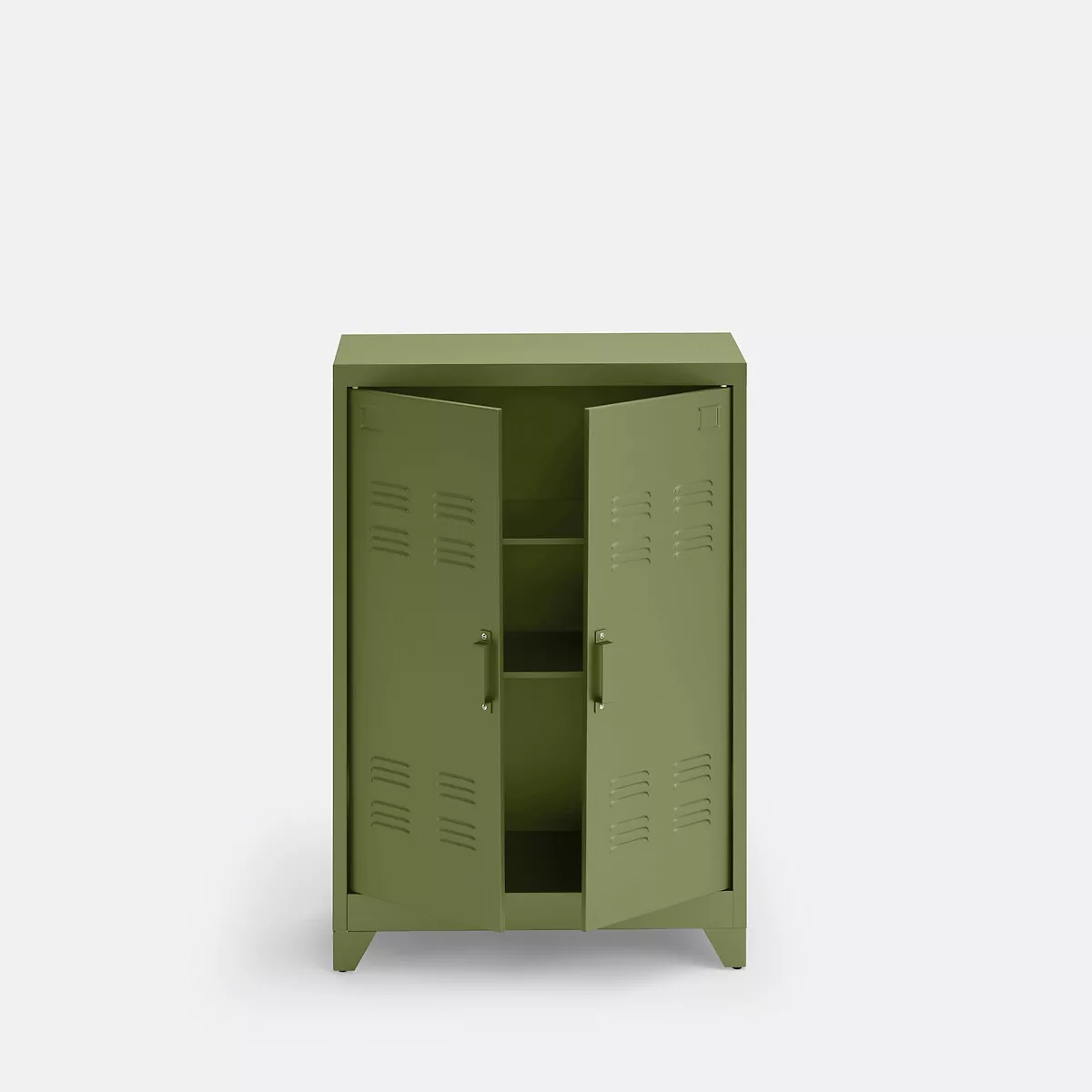 Armoire basse 2 portes en métal acier, Hiba – Image 6