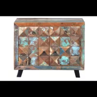 Diamante reciclado – Commode en bois recyclé multicolore