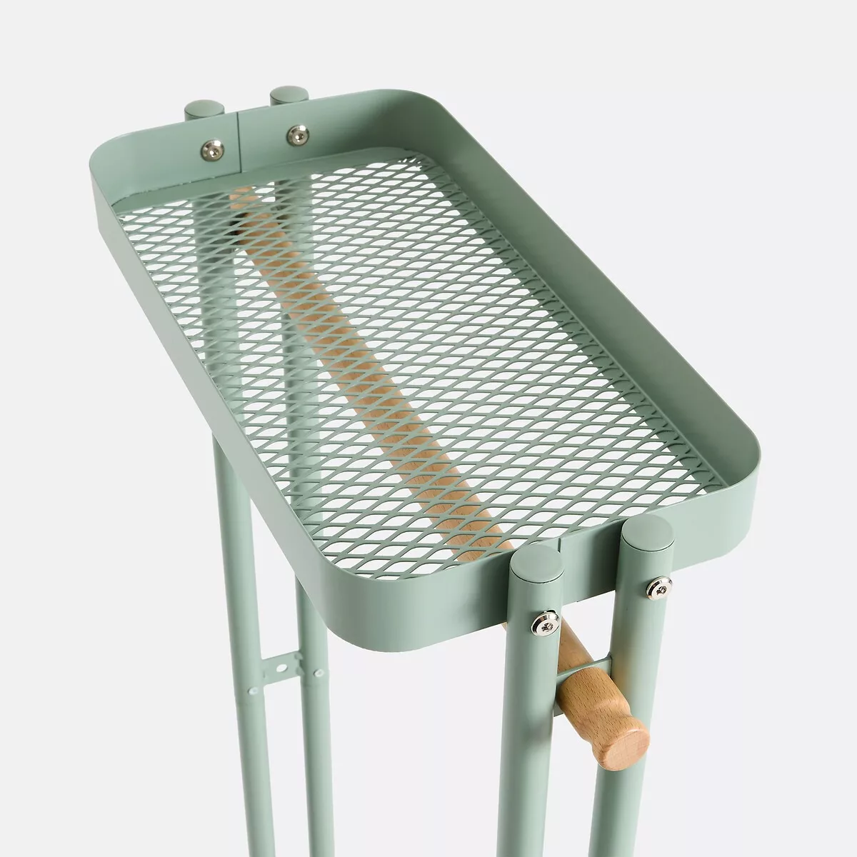 Portant à roulettes en fer et hévéa, Tania – Image 21