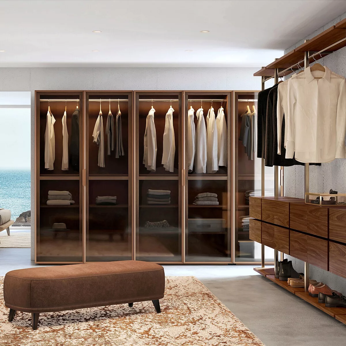 Tiroir pour dressing plaqué noyer, Johanez – Image 9