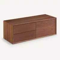 Meuble TV L110 x P42 cm plaqué noyer, Archivita XL