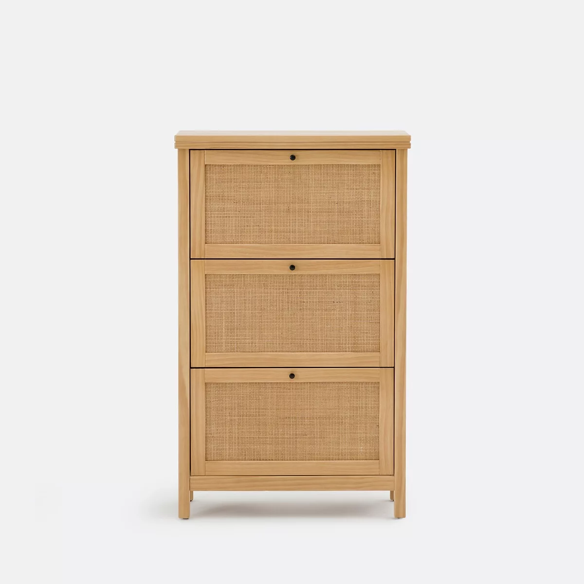 Meuble à chaussures, en pin massif et cannage de rotin, Gabin – Image 8