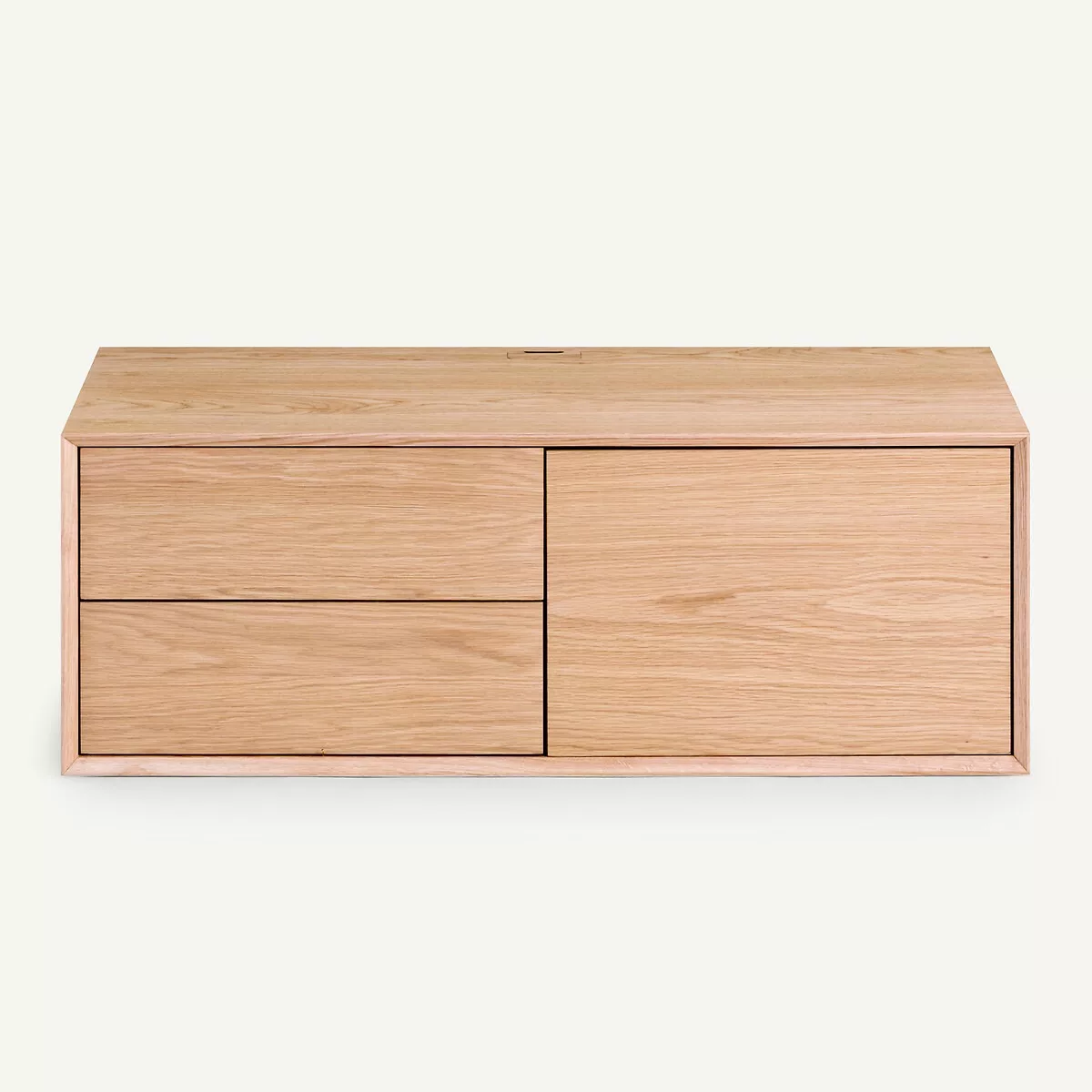 Meuble TV L110 x P42 cm plaqué chêne, Archivita XL – Image 3