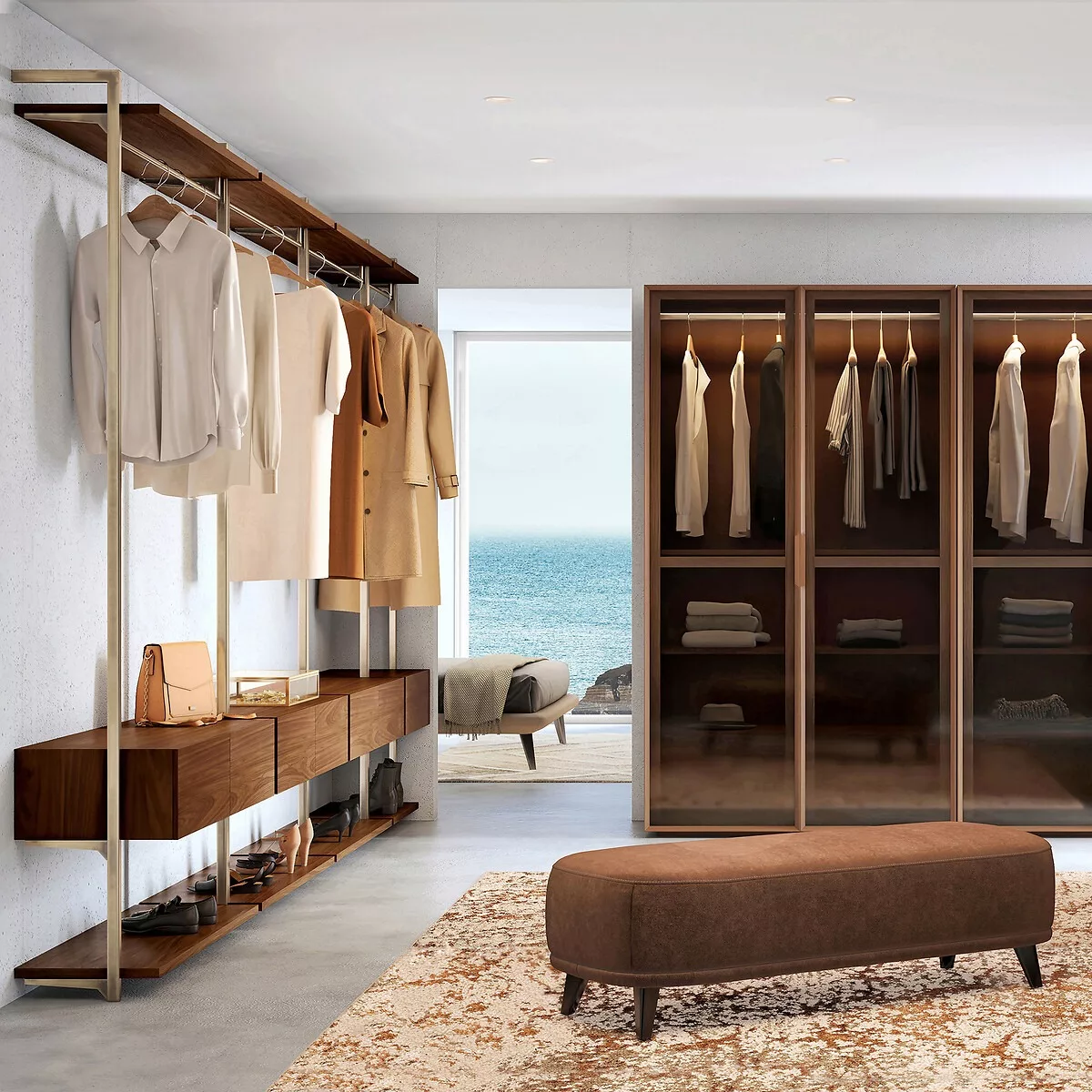 Lot de 2 étagères L110cm plaqué noyer, Johanez – Image 9