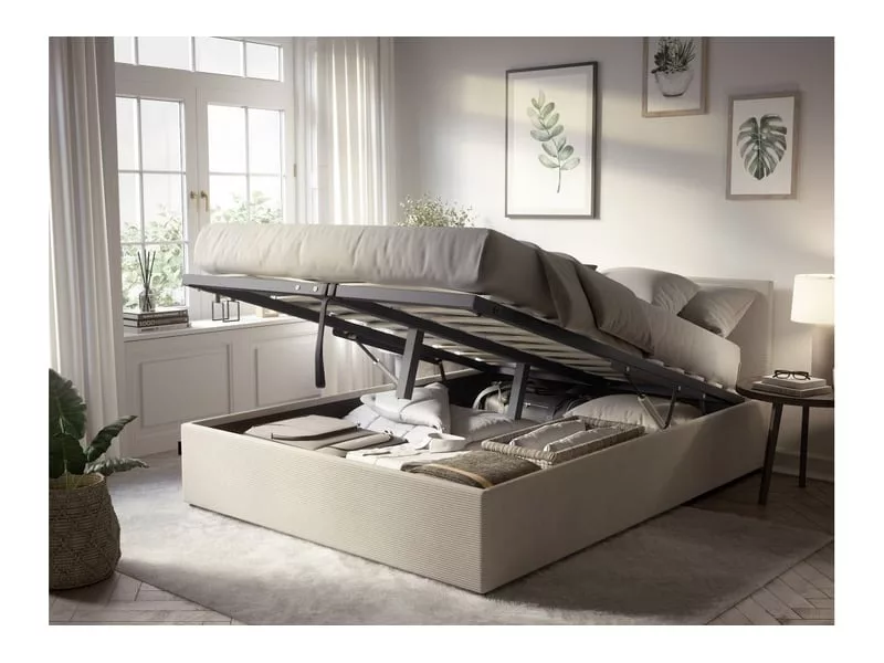 Lit coffre 180x200 cm LOUNGITUDE EDGAR coloris bleu – Image 7