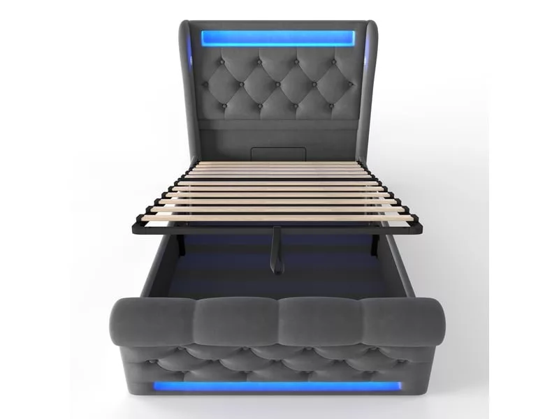 Lit coffre 140x200 cm KOMHTOM COFFER250618 coloris beige – Image 20