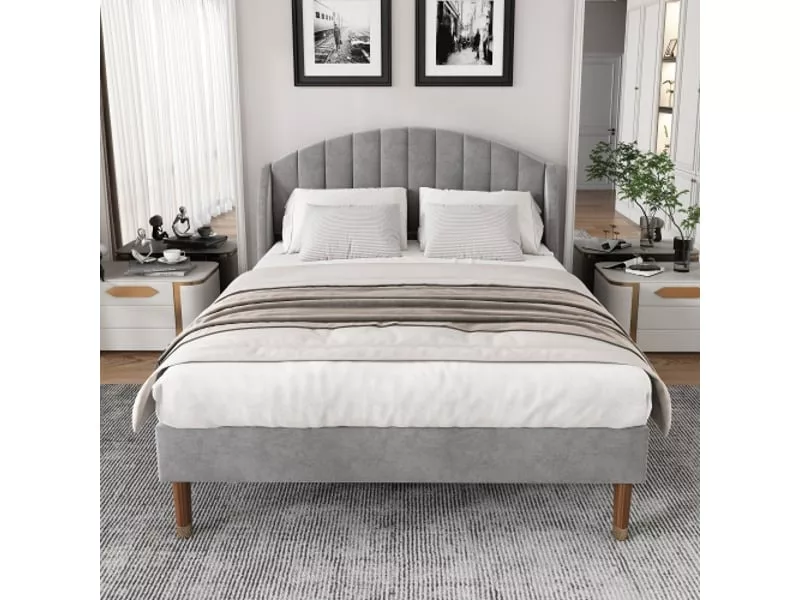 Lit 2 places 140x200 cm OKWISH coloris beige – Image 13