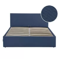 Lit coffre 180×200 cm LOUNGITUDE EDGAR coloris bleu