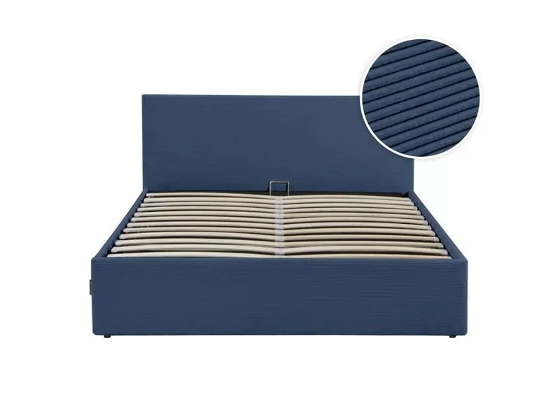 Lit coffre 180x200 cm LOUNGITUDE EDGAR coloris bleu
