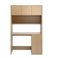 Bureau bibliothèque avec rangements finition bois clair chêne L115 cm WISSEM