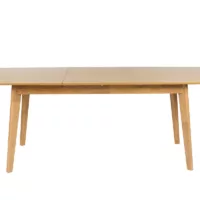 Table à manger extensible scandinave rallonges intégrées en bois clair chêne L168-228 cm LEENA