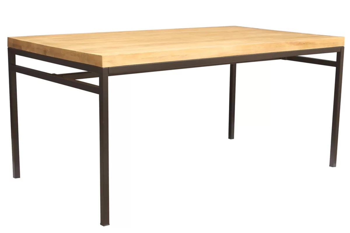 Table à manger industrielle bois manguier massif et métal L160 cm YPSTER – Image 2