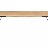 Table à manger rectangulaire en bois manguier massif et métal noir L180 cm JUDE