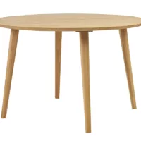 Table à manger ronde en bois clair chêne massif D120 cm OKSANA