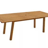 Table de jardin extensible rallonges intégrées en bois massif L180-240 cm MAYEL