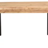 Table extensible rallonges intégrées rectangulaire en bois massif et métal noir L120-210 cm TRAP