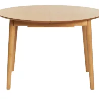 Table extensible rallonges intégrées ronde en bois clair chêne L115-154 cm EGO