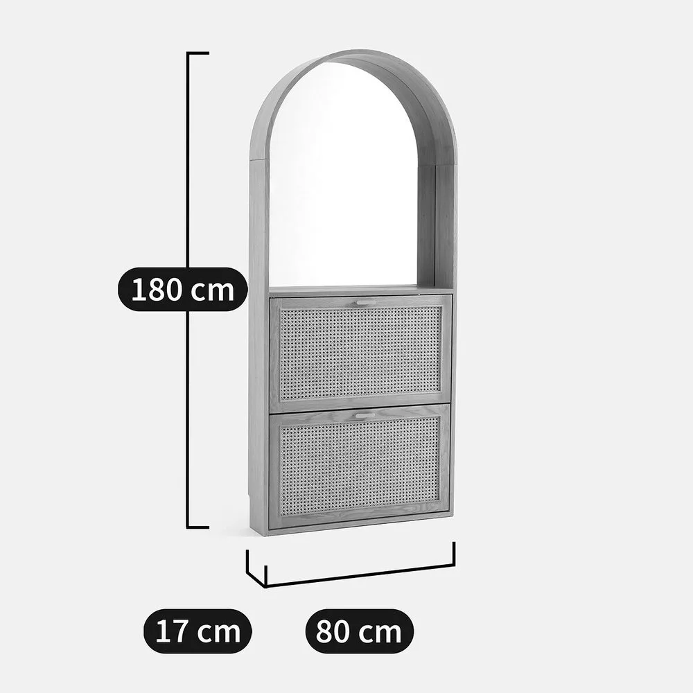 Armoire à chaussures, jusqu'à 8 paires, avec 2 abattants et miroir, MATHEO – Image 7