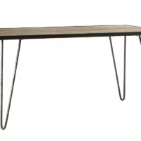 Table à manger industrielle bois manguier massif et métal L160 cm ATELIER