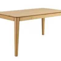 Table à manger rectangulaire extensible rallonge intégrée en bois clair chêne massif L160-245 cm NELYA