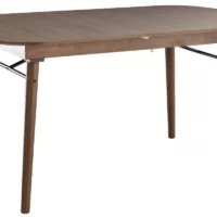 Table extensible rallonges intégrées rectangulaire en bois foncé noyer L150-180 cm SHELDON