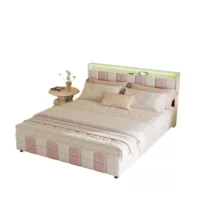 Lit 2 places 160×200 cm coloris blanc